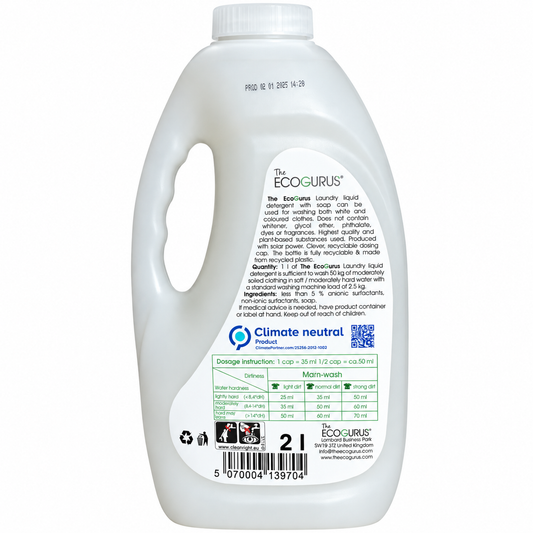 The EcoGurus Non-Bio Laundry Liquid Detergent 2L (40 Washes)
