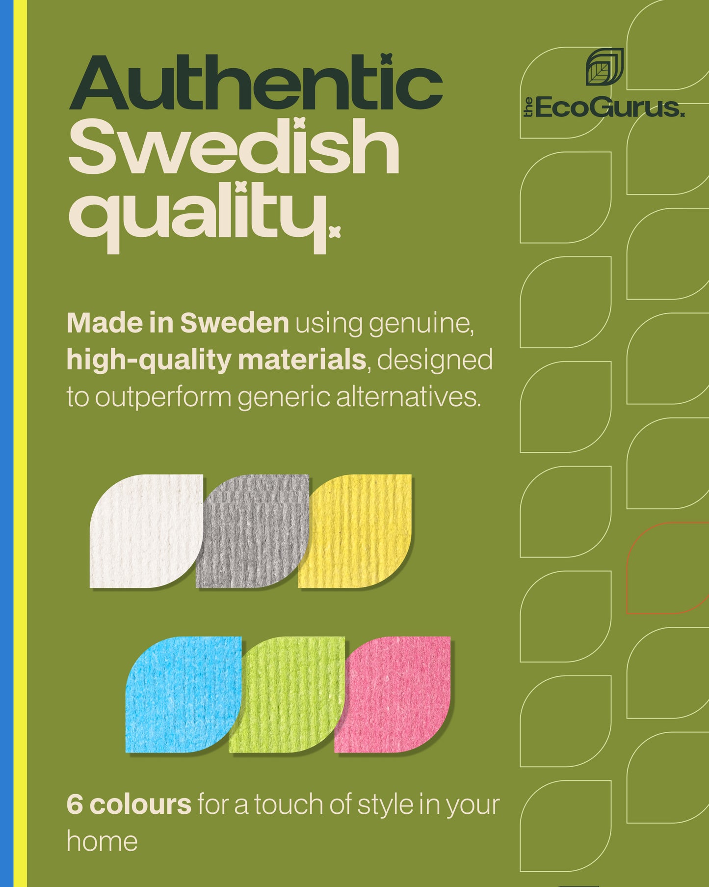 The EcoGurus Swedish Dishcloths, 10 Pack, Yellow