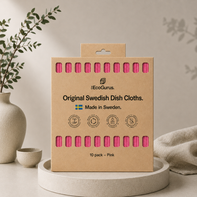 The EcoGurus Swedish Dishcloths, 10 Pack, Pink