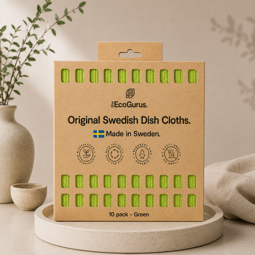 The EcoGurus Swedish Dishcloths, 10 Pack, Green