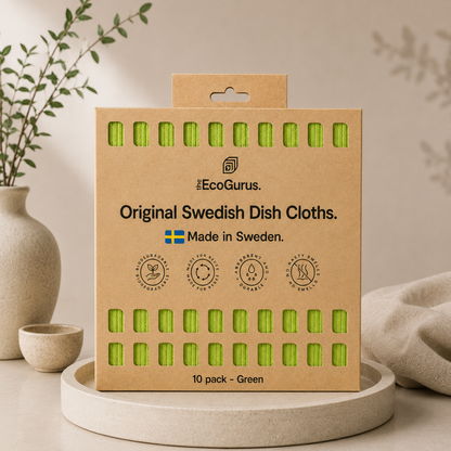 The EcoGurus Swedish Dishcloths, 10 Pack, Green