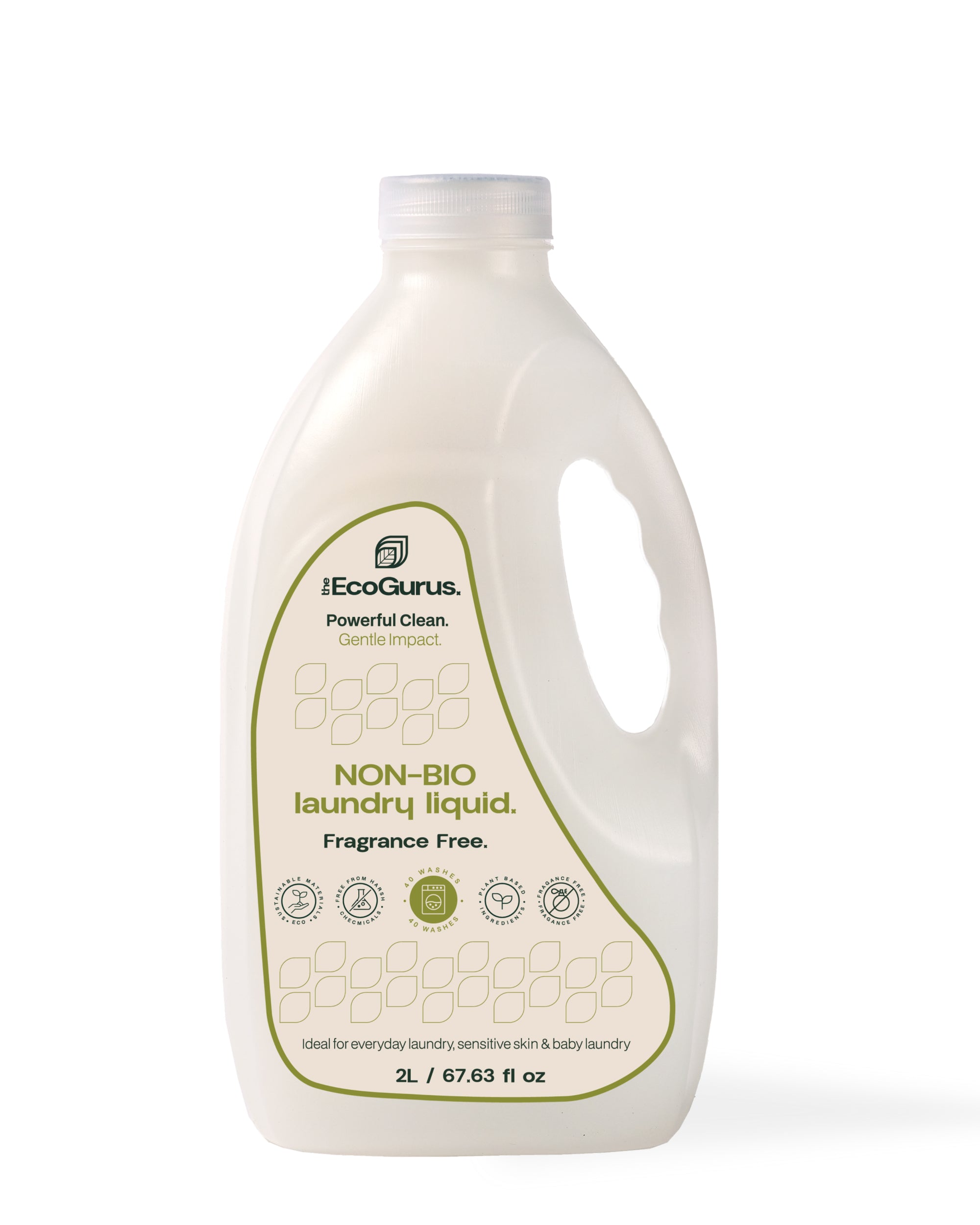 Eco-Friendly Laundry Liquid Detergent Non-Bio 40 washes 2L