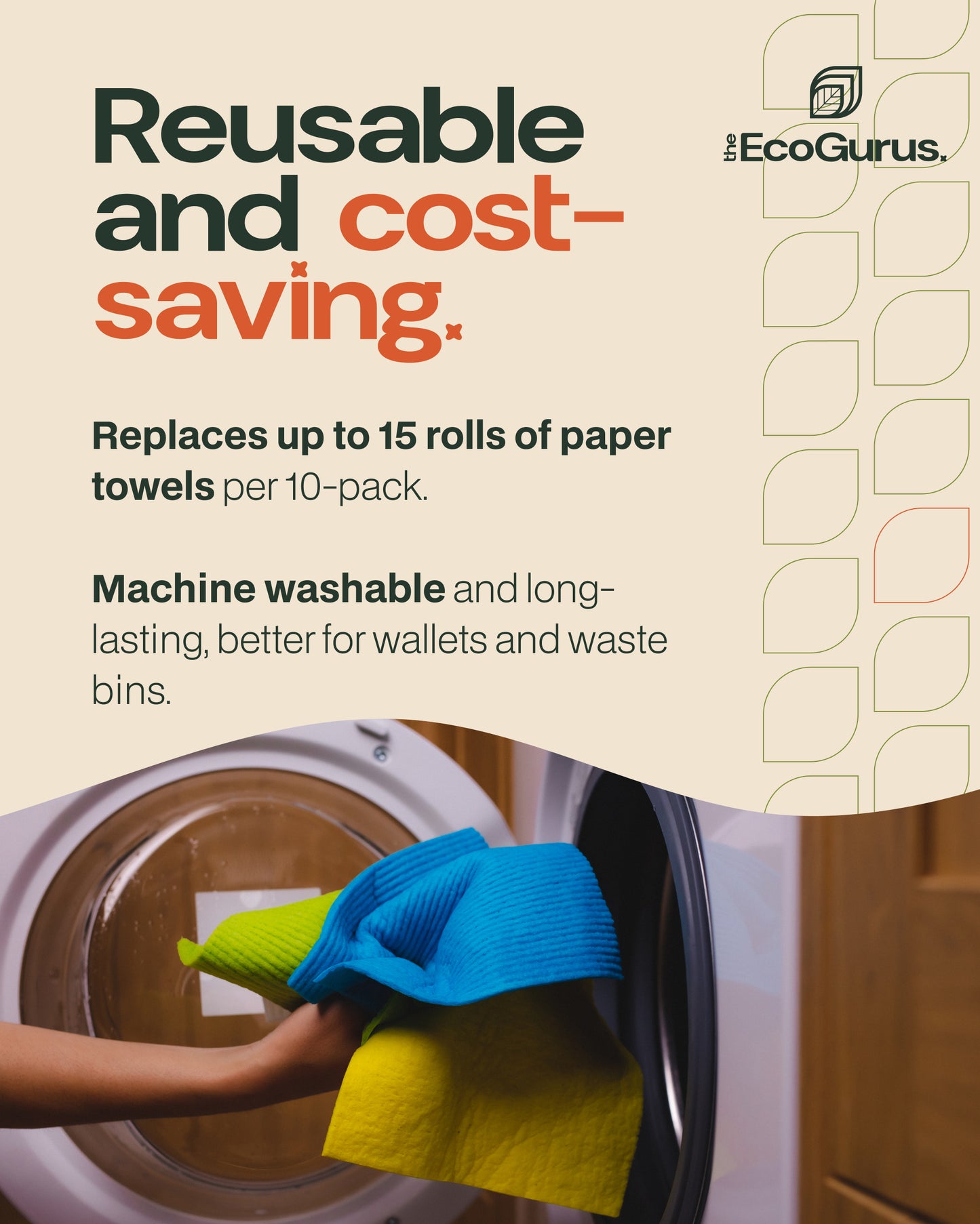 The EcoGurus Swedish Dishcloths, 10 Pack, Grey