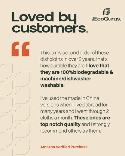 The EcoGurus Swedish Dishcloths, 10 Pack, Grey